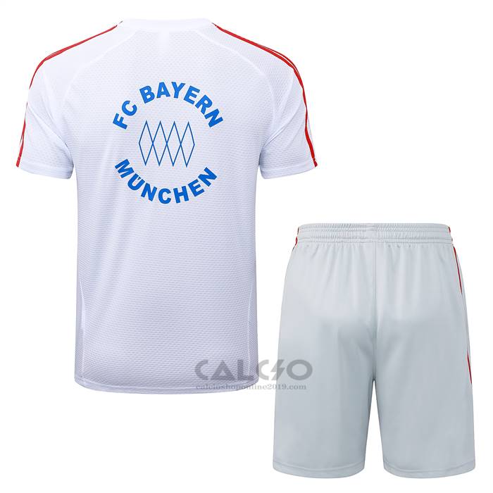 Tuta da Track Bayern Monaco Manica Corta 2025-2026 Bianco - Pantaloncini